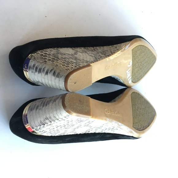 Calvin Klein Pippa Snakeskin Pump Wedge Heels Sz 9 - Picture 9 of 9